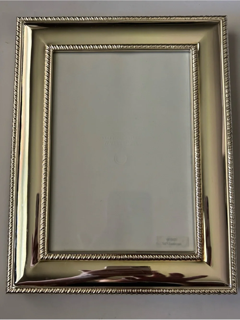 Vintage Waterford Silver-Tone Rope-Trim Picture Frame 5x7”